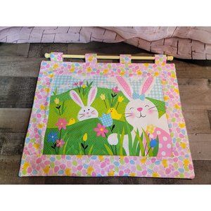 Easter bunny field chick floral egg glittery banner flag decor